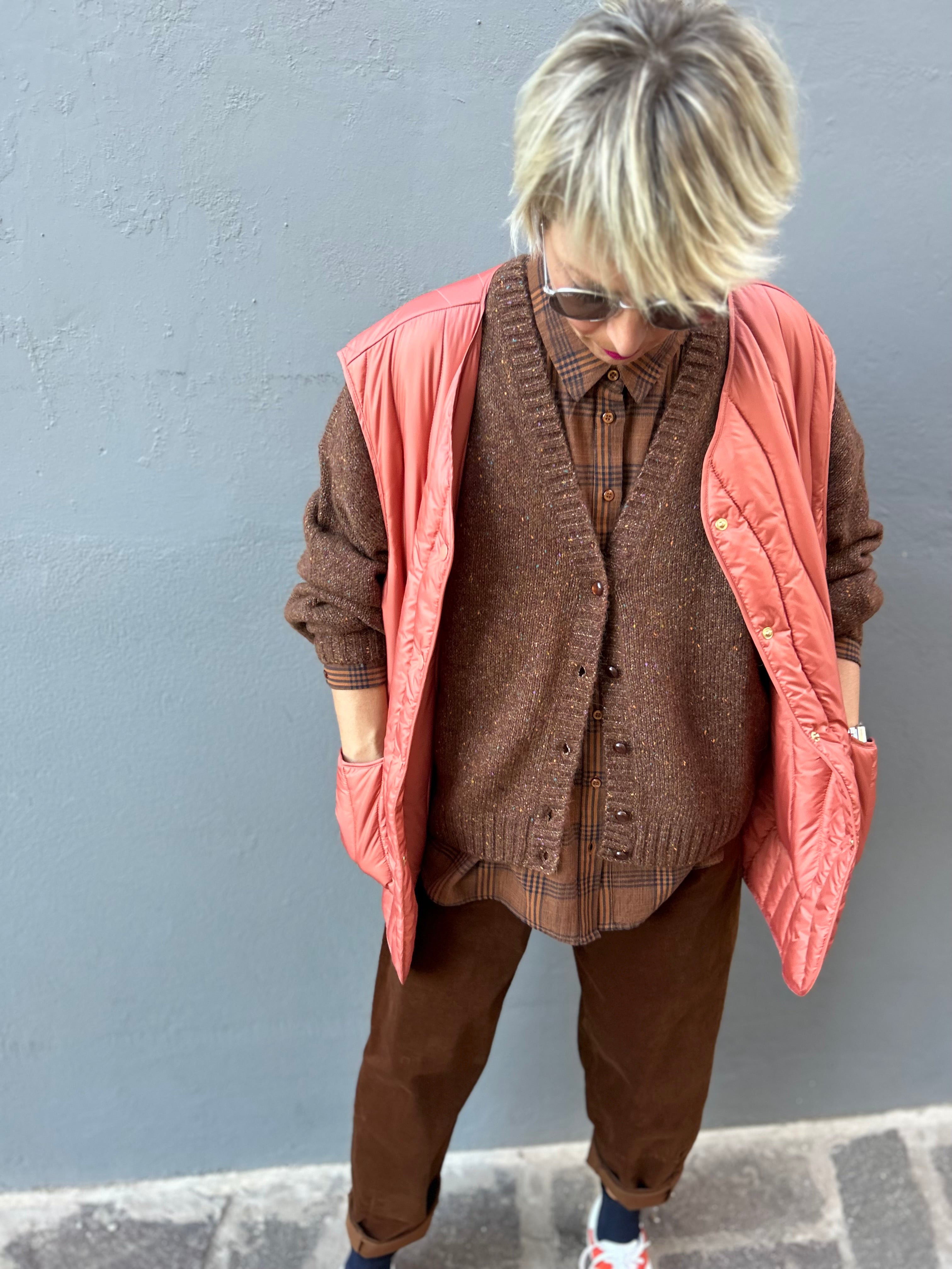 CARDIGAN SALE E PEPE MARRONE